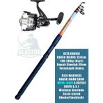 Alastor Olta Seti Olta Kamışı Metal Olta Makinesi Kıyı Tatlı Su Göl Deniz Olta Seti Maxus 350CM Olta Kamış - Siyah