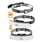 Alastor Pro USB Şarjlı Kafa Lambası 2000 Lümen 38 LED Geniş Açı Kamp Lambası Avcı Balıkçı Kafa Feneri 5401