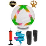 ALASTOR Profesyonel Futbol Topu 3'lü Set Dikişli Futbol Topu Sert Zemin Halı Saha Futbol Topu Tekmelik (Dizlik) ve Pompa Dahil - Yeşil