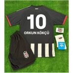 Alaturka Mix Siyah/beyaz 2026 ./orkun Kökçü..' 10 Yeni Sezon Iç Saha Çubuklu Çocuk Forması 4lü Set - 11 - 12 Yaş