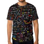 Alaza Komik Matematik Karalamalı Renkli Kısa Kollu Erkek Tişört
