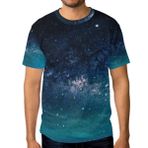 Alaza My Daily Galaxy Nebula Stars Universe Kısa Kollu Erkek Tişört
