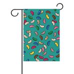 ALAZA Renkli Jelly Bean Candy Dekoratif Bahçe Bayrağı 30,48 x 45,72 cm Çift Taraflı Yard Bayrağı