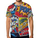 Alaza Retro Pop Art Comic Kısa Kollu Erkek Tişört