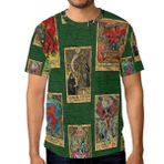 Alaza Tarot Kartları Vintage Kısa Kollu Erkek Tişört