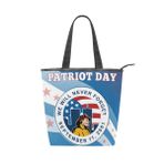 ALAZA Tote Kanvas Omuz Çantası Amerikan Bayrağı İtfaiyeci Patriot Day Remember 911 Honor The Heroes Kadın El Çantası, Çoklu, 14×4.5×15 inch