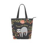 Alaza Tote Kanvas Sloth Follow Your Dreams 14×4.5×15 inç Çoklu Kadın Omuz El Çantası