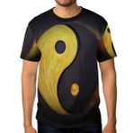 Alaza Yin Yang Sembolü Vintage Kısa Kollu Erkek Tişört