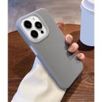 Alazpay Apple iPhone 15 Serisi Esnek Sıvı Silikon Parmak Izi Önleyici Telefon Kılıfı - iPhone 15 Pro Max - Gri