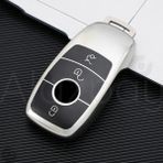 Alazpay Mercedes A B C E S G Serisi Cla Cle Gls Gla Glb Glc Amg Uyumlu Parlak Tpu Anahtar Kılıfı - Gümüş