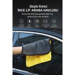 Alazpay Mikrofiber Süper Emici Araba Temizleme Kurulama Cam Bezi Havlusu (30CMX30CM) - Sarı