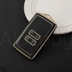 Alazpay Renault Clio 5 Megane E-Tech Austral Koleos Kadjar Captur Zoe Gold Kenar Tpu Anahtar Kılıfı - Siyah - Gold