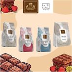 Alba Damla Çikolata 4 Lü Set Sütlü-Bitter-Frambuaz-Fildişi 1 kg x 4 Lezzetli Tatlandırıcı İçerikli - 4 kg