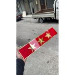 ALBA DEKOR 3 Yıldız Kırmızı Dekor Plaka Pleksi Malzeme Araç ve Dükkan Dekor Kişiye Özel Hediyelik( 1 adet )