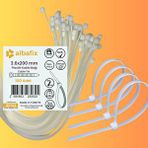 Albafix 3.6x200 Mm Şeffaf Beyaz Plastik Kablo Bağı Klipsi Cırt Kelepçe 100 Adet