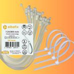 Albafix 7.2x380 Mm Şeffaf Beyaz Plastik Kablo Bağı Klipsi Cırt Kelepçe 100 Adet