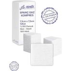 Alban Ağaoğlu Spanc Gazlı Bez 7,5x7,5cm 12 Katlı 100 Adet - Yüksek Emici, Yapışmayan, Nefes Alabilir %100 Pamuk Yara Pansuman Pedi (Gaz Kompres)