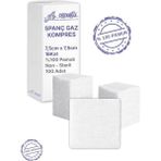 Alban Ağaoğlu Spanc Gazlı Bez 7,5x7,5cm 16 Katlı 100 Adet - Yüksek Emici, Yapışmayan, Nefes Alabilir %100 Pamuk Yara Pansuman Pedi (Gaz Kompres)