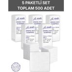 Alban Ağaoğlu Spanc Gazlı Bez 7,5x7,5cm 16 Katlı 500 Adet - Yüksek Emici, Yapışmayan, Nefes Alabilir %100 Pamuk Yara Pansuman Pedi (Gaz Kompres)