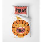 Alban Home Genç Çocuk Desen Mikro Saten 3D Dijital Baskı Tek Kişilik Nevresim Takımı Roar - Renkli - 160 x 220 cm
