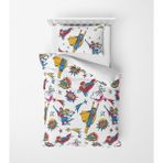 Alban Home Genç Çocuk Desen Mikro Saten 3D Dijital Baskı Tek Kişilik Nevresim Takımı Super - Renkli - 160 x 220 cm