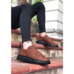 Alban Shoes Ba0547 Boa Kalın Yüksek Taban Taba Siyah Bağcıklı Spor Erkek Ayakkabı - Renkli