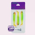 Albastar Natura Rib Minnow Sahte Balığı 5 Gr 9 Cm 3'Lü Paket 1 Jig Head İğne - Levrek Turna At Çek Sahte Silikon Yem 09