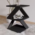 Albeni Z Tasarım 3 Katlı Minimalist Yan Sehpa – 7 Renk Seçeneği – Modern Sehpa Siyah