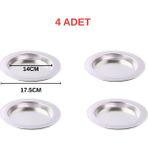 Albergio 4 Adet Alüminyum Künefe Tabağı 14 cm Iç Çap 17,5 cm Dış Çap Künefe Tepsisi