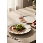 Albetto 6'lı Porselen Servis Tabak Pasta Tabağı 25,5cm Çiçekli Model