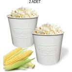 AlbiFoni Beyaz Metal 14.5 cm 2 Adet Popcorn Kutusu