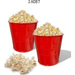 AlbiFoni Kırmızı Metal 14.5 lt 2 Adet Popcorn Kutusu