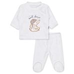 Albimini Minidamla Filli Ekru 2-6 Ay 2'li Nakış Patikli Pijama Takımı