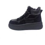 Albini Siyah Deri Kadın Sneaker Bot Ayakkabı
