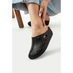 Albishoes Cherry Tam Anatomik Sabo Medikal Iş Mutfak Aşçı Doktor Hemşire Hastane Önü Kapalı Terlik - Siyah