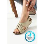 Albishoes Darma Anatomik Yumuşak Rahat Taban Kadın Sandalet Anne Orta Yaş Genç Şık Sandalet Terlik