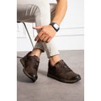 Albishoes Erkek Deri Kaymaz Taban Suya Dayanıklı Kışlık Outdoor Anatomik Trekking Ayakkabı - Kahve
