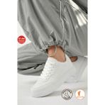 Albishoes Erkek Kadın Çocuk Kombin Tüm Yaşlar Rahat Hafif Yumuşak Taban Yazlık Sneaker Spor Ayakkabı - Beyaz