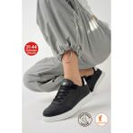 Albishoes Erkek Kadın Çocuk Kombin Tüm Yaşlar Rahat Hafif Yumuşak Taban Yazlık Sneaker Spor Ayakkabı - Siyah - Beyaz