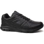 Albishoes Erkek Mevsimlik Cilt Hafif Anatomik Büyük Numara Erkek Sneaker Spor Ayakkabı (45-48) - Siyah