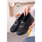 Albishoes Kadın Anatomik Spor Ayakkabı Anne Ayakkabı Günlük Ayakkabı Klasik Ayakkabı Kadın Babet - Siyah - Siyah