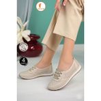 Albishoes Kadın Anne 4 Noktalı Anatomik Kaymaz Taban Yumuşak Hafif Günlük Ayakkabı Anne Ayakkabı - Krem