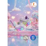Albishoes Kız Çocuk Bebek Yazlık Hafif Rahat Yumuşak Taban Cırt Cırtlı Işıklı Sneaker Spor Ayakkabı - Beyaz - Lila