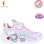 Albishoes Kız Çocuk Yazlık Yumuşak Hafif Rahat Taban Cırt Cırtlı Esnek Sneaker Çocuk Spor Ayakkabı - Pembe