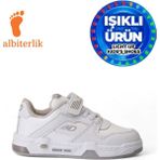 Albishoes Unisex Çocuk Basket Cırtlı 4 Mevsim Kışlık Işıklı Günlük Okul Sneaker Çocuk Spor Ayakkabı (Beyaz)