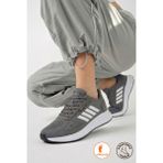 Albishoes Unisex Erkek Kadın Rahat Yumuşak Anatomik Taban Yazlık Fileli Sneaker Günlük Spor Ayakkabı - Füme - Beyaz