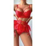 Albonse Seksi Jartiyer Takım L/XL, L/XL, MH-E00129-1, Kırmızı, kadın