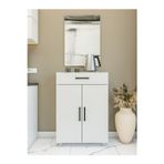 Alçak Çekmeceli Dolap 2 Kapaklı Çok Amaçlı Mutfak Banyo Depolama Beyaz 70x103 Cm
