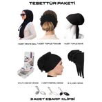 alcanavm Tesettür Paketi 12 Parça ( Penye Şal,topuz Tokası ,dikişli Bone, Fırfırlı Bone ,eşarp Iğnesi ,klips