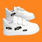 ALCdesing Minik Yarasalar Baskılı Kız Erkek Çocuk Spor Ayakkabı ve Sneakers - 1481-Beyaz